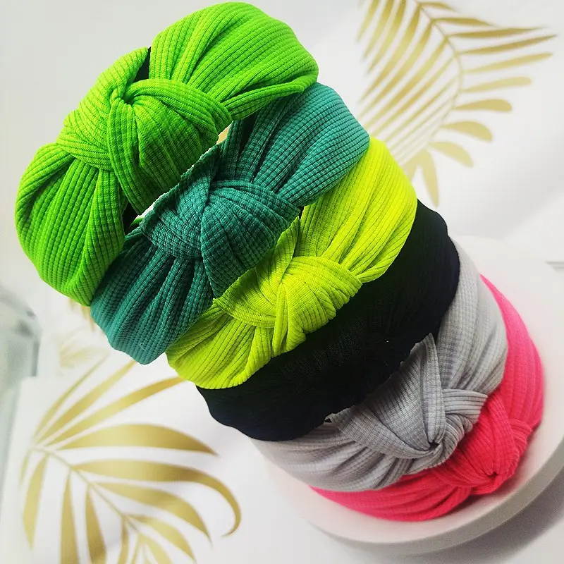 Pink Waffle Headband with Black Striped Back - Image 20