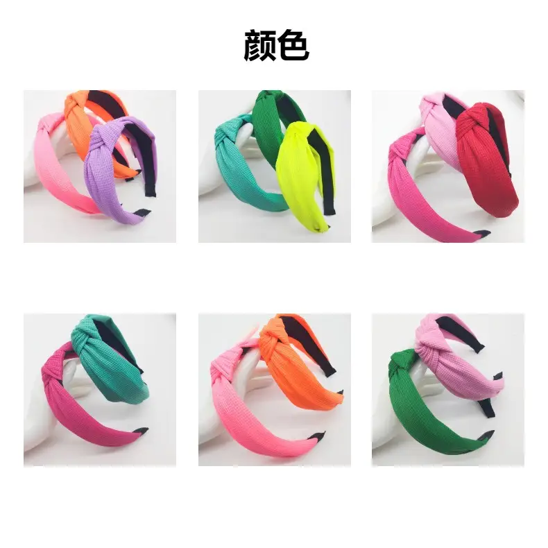 Pink Waffle Headband with Black Striped Back — feature 4
