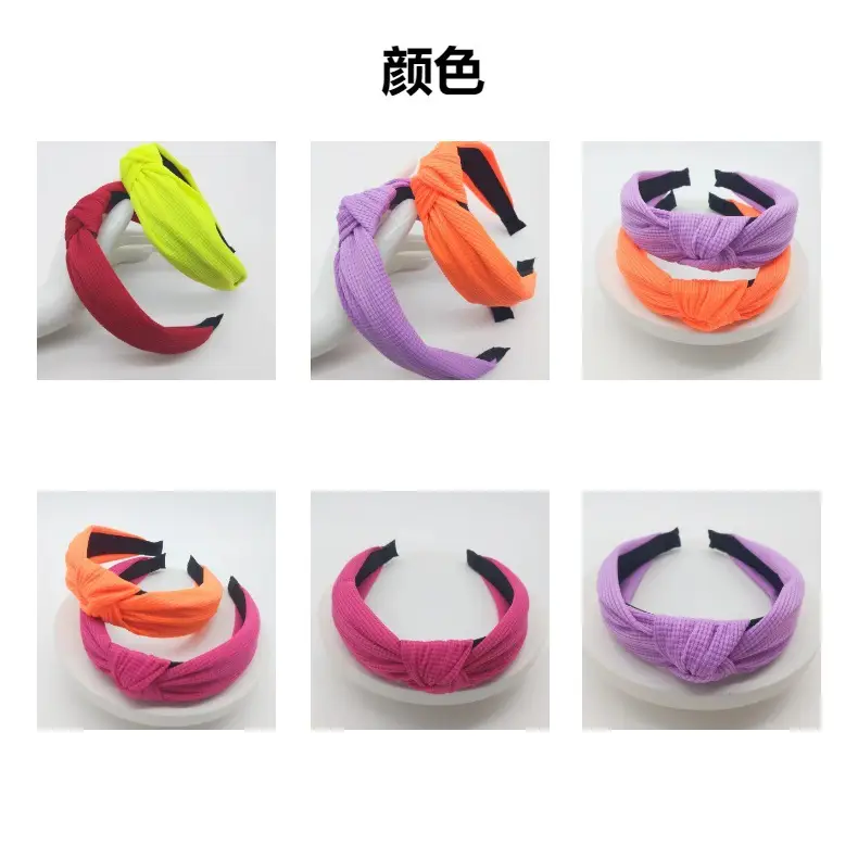 Pink Waffle Headband with Black Striped Back — feature 5
