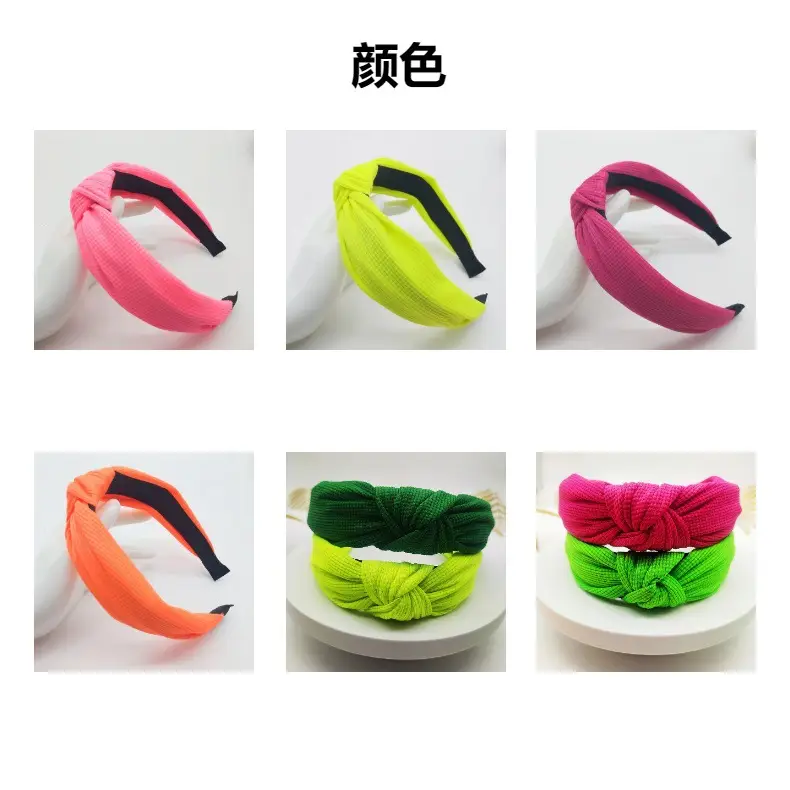 Pink Waffle Headband with Black Striped Back — feature 7