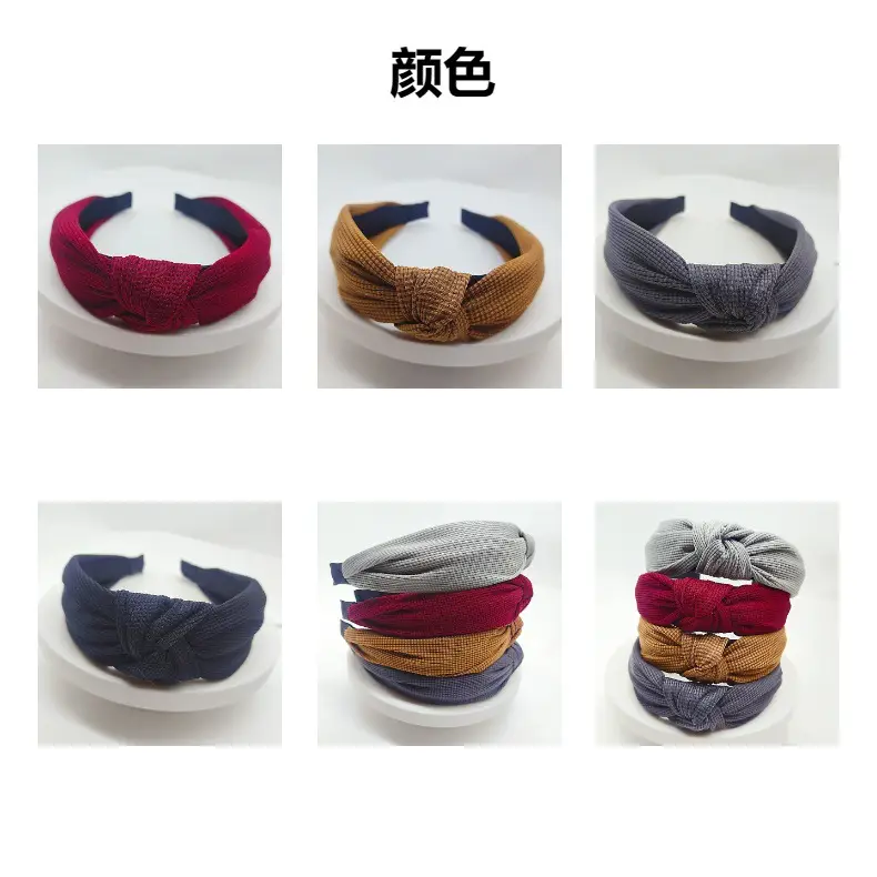Pink Waffle Headband with Black Striped Back — feature 8
