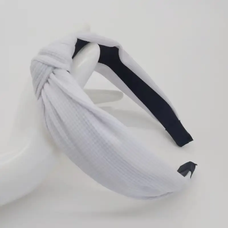 Pink Waffle Headband with Black Striped Back - Image 10