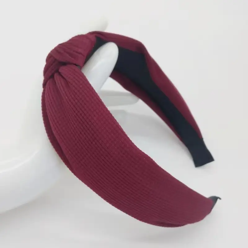 Pink Waffle Headband with Black Striped Back - Image 12