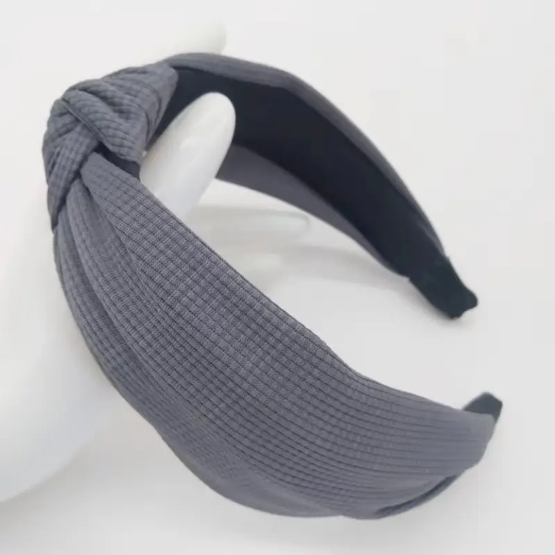 Pink Waffle Headband with Black Striped Back - Image 13