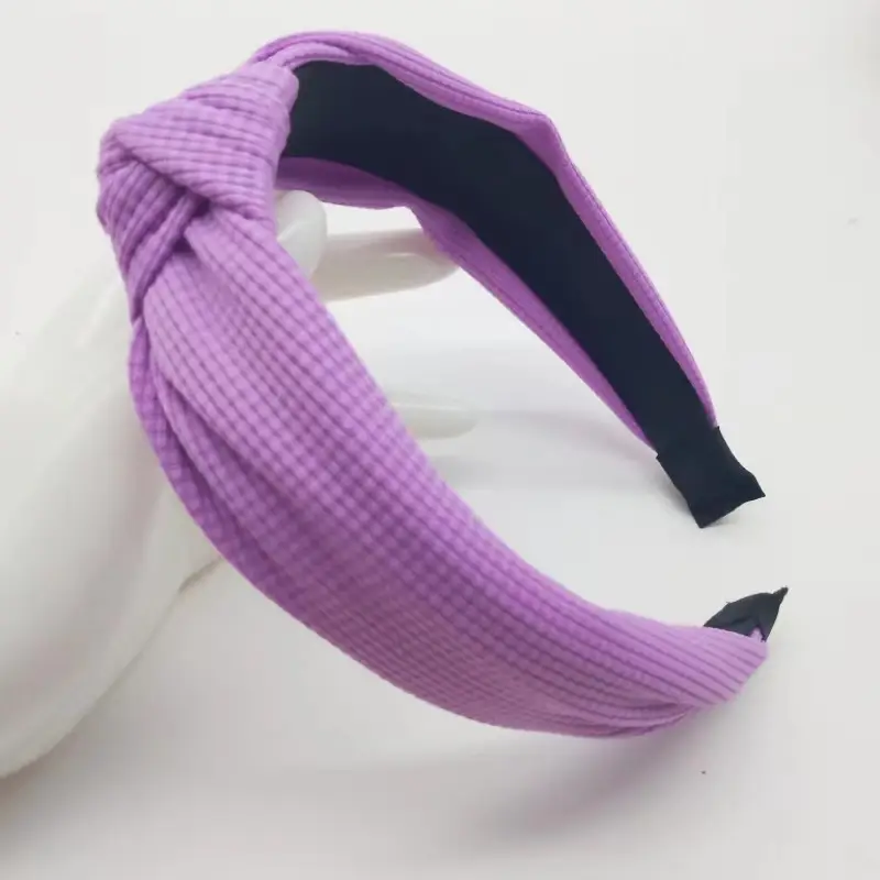 Pink Waffle Headband with Black Striped Back - Image 14