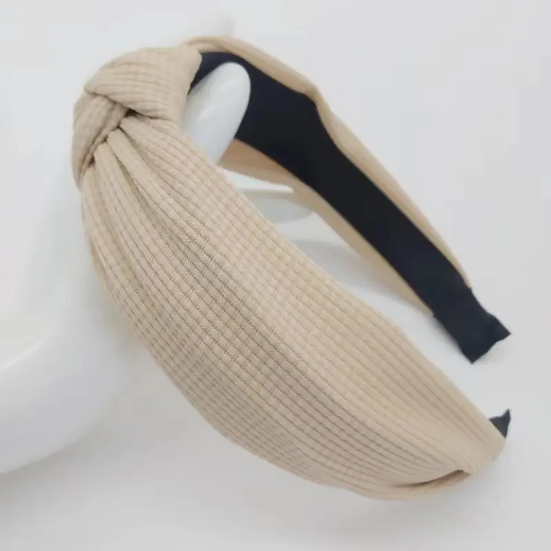 Pink Waffle Headband with Black Striped Back - Image 15