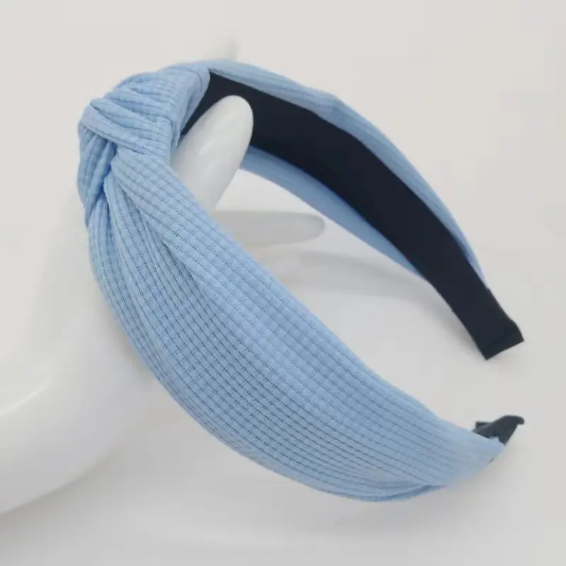 Pink Waffle Headband with Black Striped Back - Image 16