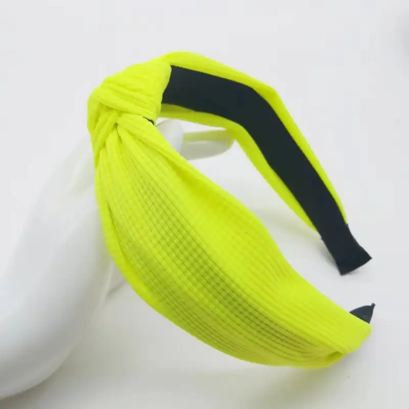 Pink Waffle Headband with Black Striped Back - Image 7