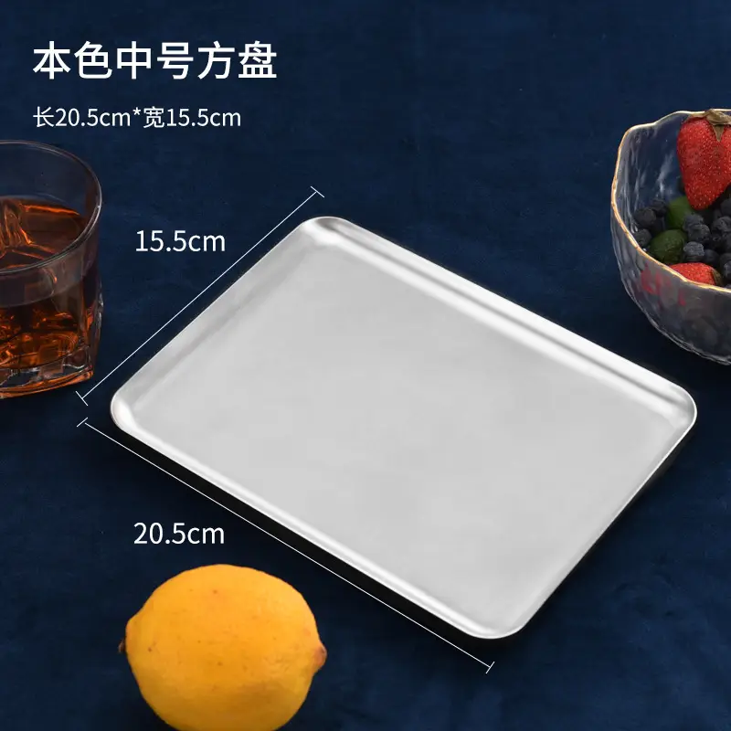 304 Stainless Steel Multi-Purpose Plates Golden Tray - Image 2