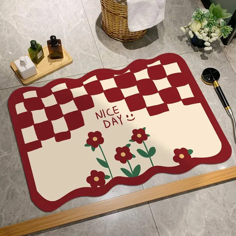 Bathroom Diatom Tile Absorbent Mat Non-Slip Floor Mat - Image 2