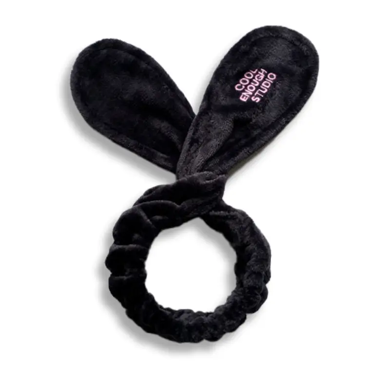 Black Korean Rabbit Ears Hair Band Adjustable Wire Knot Cross Wash Hair Band Cute Sweet Embroidered Hair Accessories - Image 11