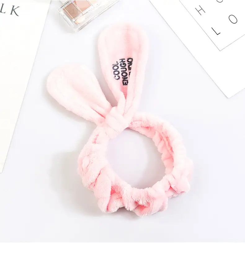 Black Korean Rabbit Ears Hair Band Adjustable Wire Knot Cross Wash Hair Band Cute Sweet Embroidered Hair Accessories — feature 15