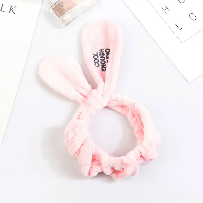 Black Korean Rabbit Ears Hair Band Adjustable Wire Knot Cross Wash Hair Band Cute Sweet Embroidered Hair Accessories - Image 2