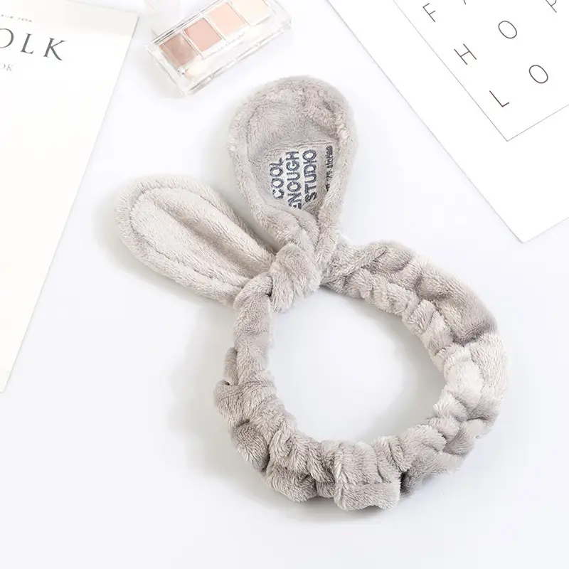 Black Korean Rabbit Ears Hair Band Adjustable Wire Knot Cross Wash Hair Band Cute Sweet Embroidered Hair Accessories - Image 3