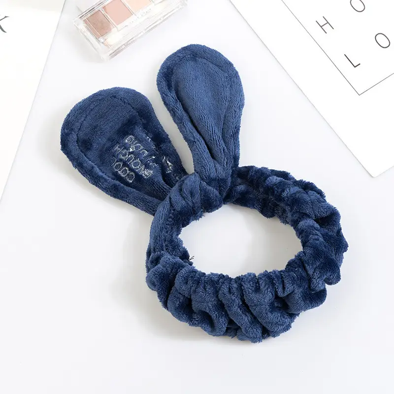 Black Korean Rabbit Ears Hair Band Adjustable Wire Knot Cross Wash Hair Band Cute Sweet Embroidered Hair Accessories - Image 4