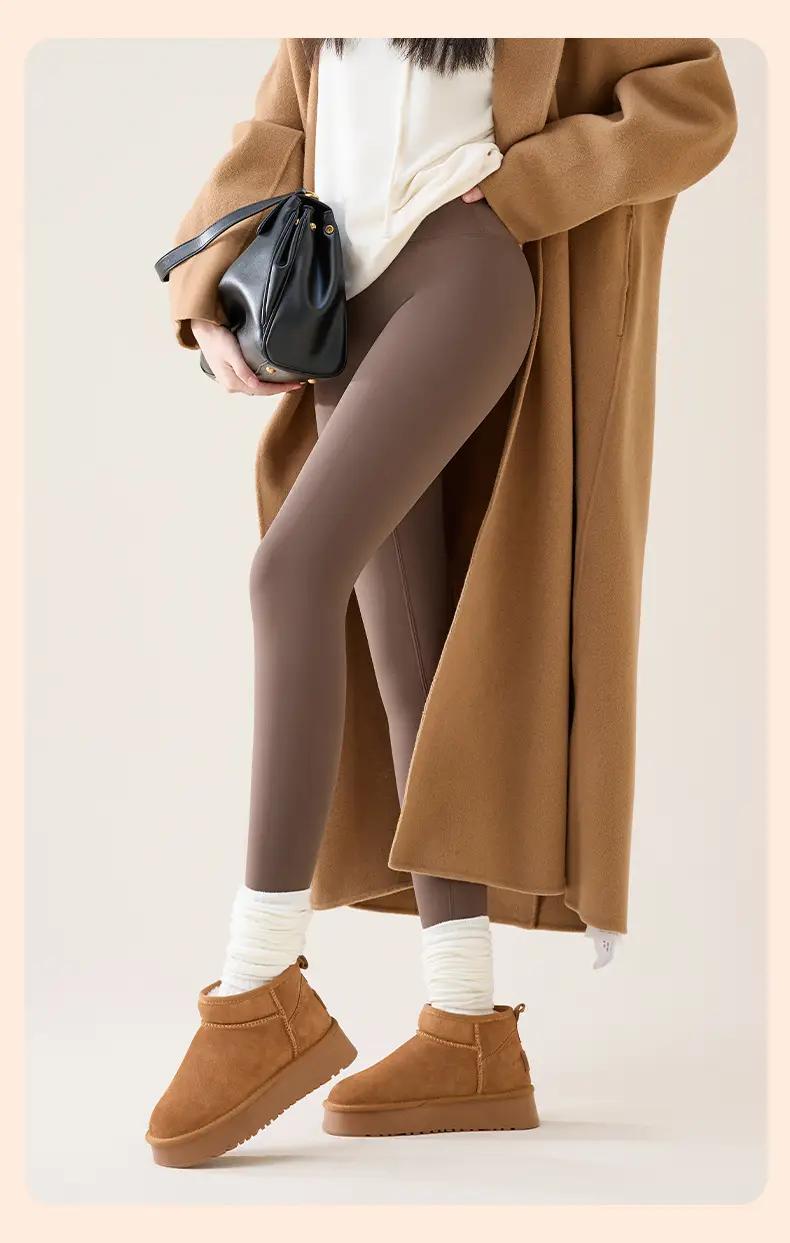 Women Fleece Lined Yoga Pants Grey Winter Warm — feature 12