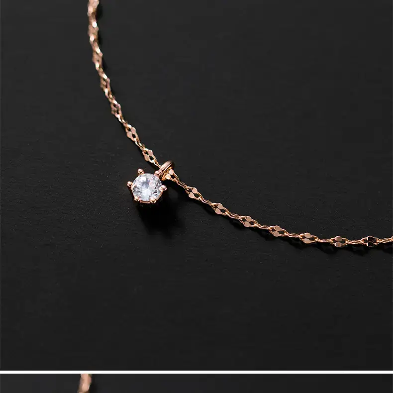 Rose Gold Single Diamond Anklet for Women — feature 10