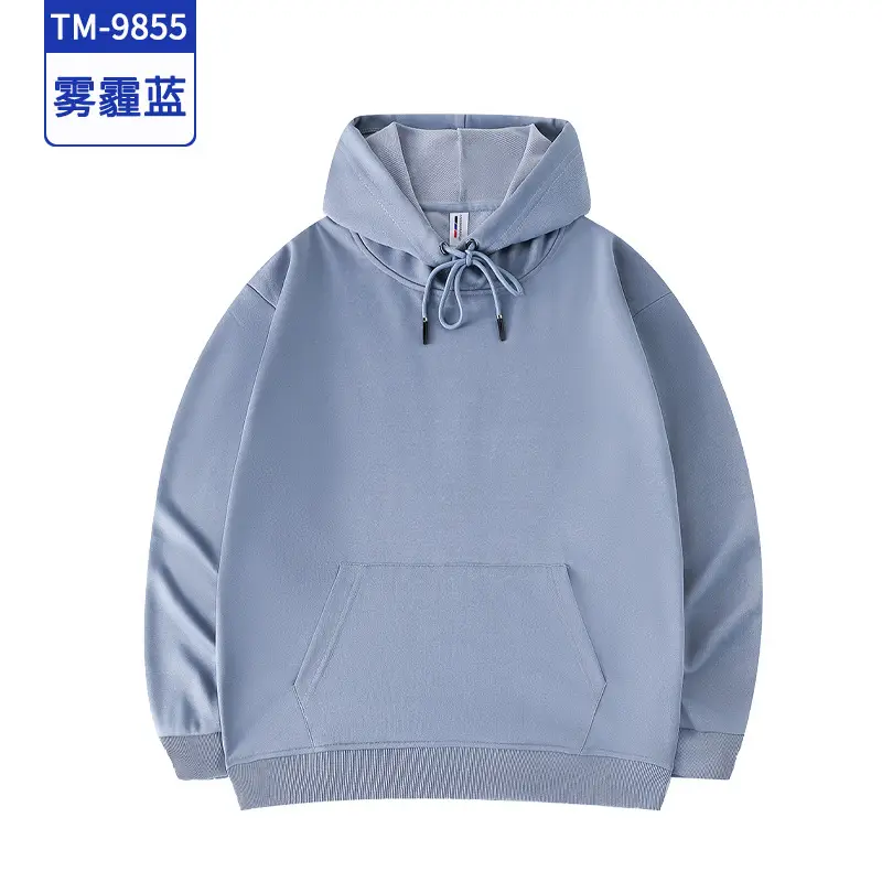 Men Green & Blue Hoodie Set Embroidered Couple Wear