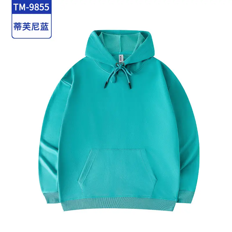 Men Green & Blue Hoodie Set Embroidered Couple Wear