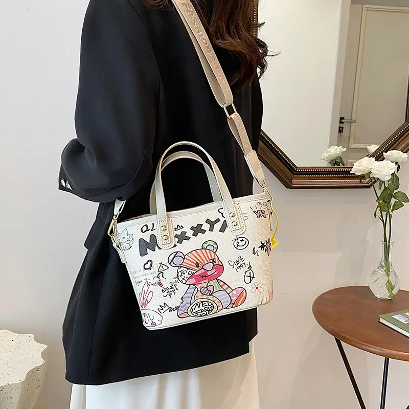 Cartoon Print Large Capacity Handbag for Women