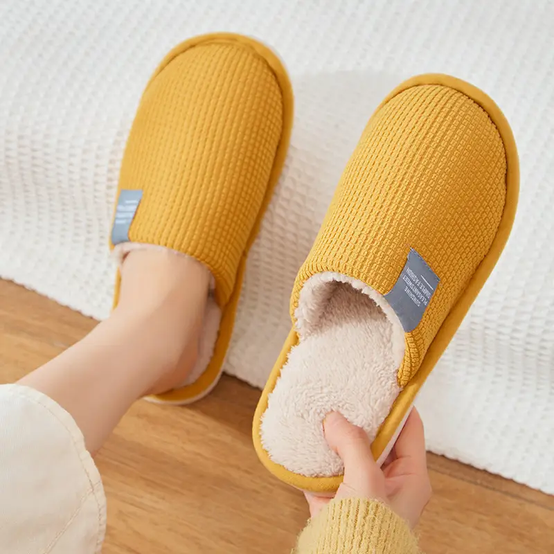 Cixi 2025 New Corn Velvet Floor Slippers for Men, Non-Slip and Wear-Resistant, Wholesale for Hotels and Street Stalls