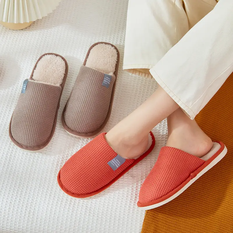 Cixi 2025 New Corn Velvet Floor Slippers for Men, Non-Slip and Wear-Resistant, Wholesale for Hotels and Street Stalls