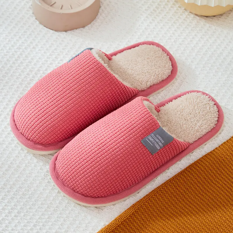 Cixi 2025 New Corn Velvet Floor Slippers for Men, Non-Slip and Wear-Resistant, Wholesale for Hotels and Street Stalls