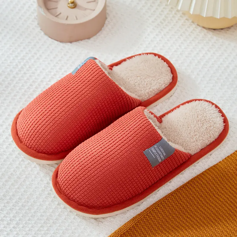 Cixi 2025 New Corn Velvet Floor Slippers for Men, Non-Slip and Wear-Resistant, Wholesale for Hotels and Street Stalls