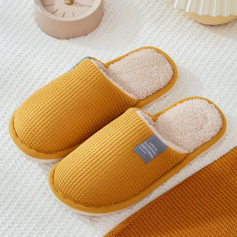 Cixi 2025 New Corn Velvet Floor Slippers for Men, Non-Slip and Wear-Resistant, Wholesale for Hotels and Street Stalls