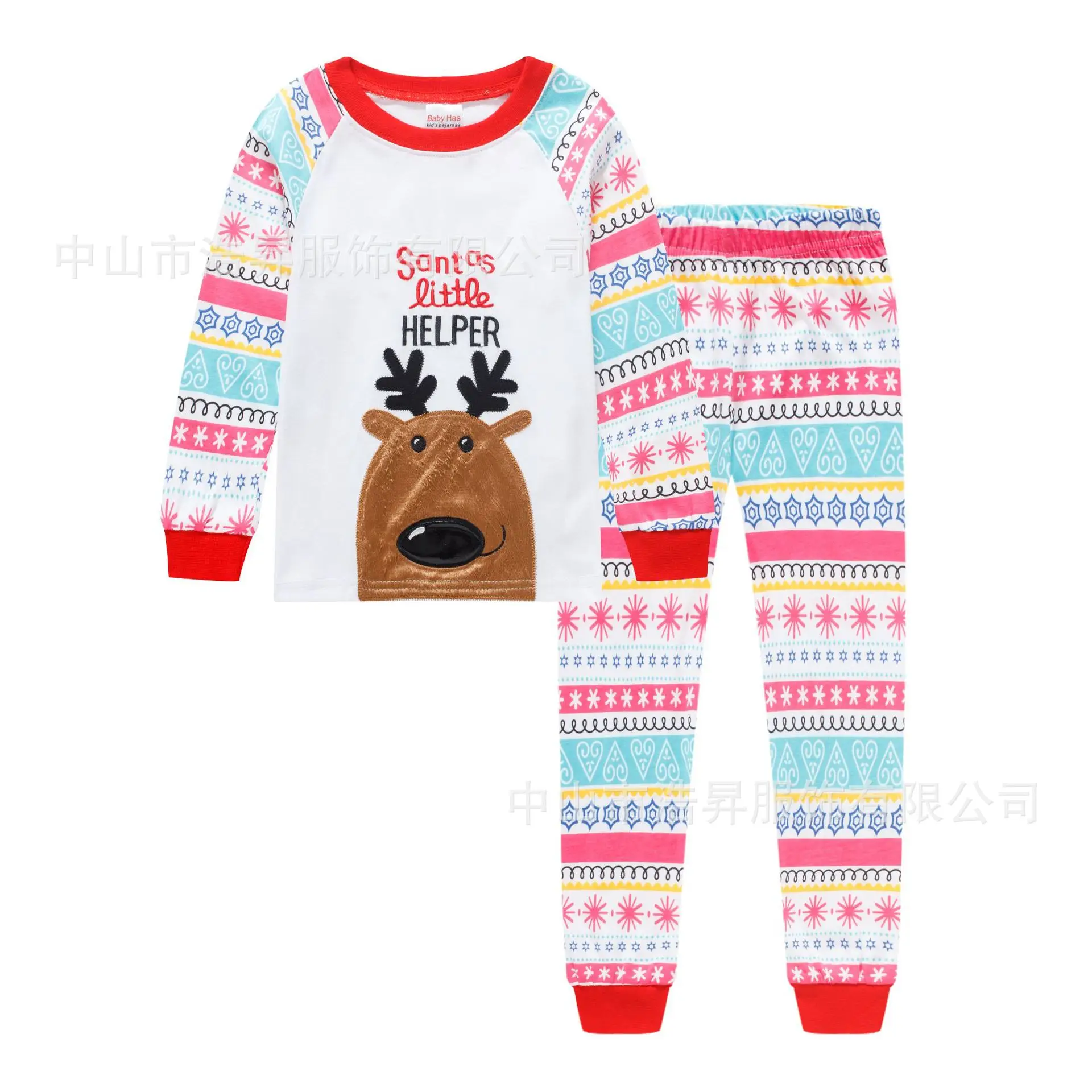 Red Christmas Snowman Pajama Set for Kids 2-7 Years - Image 2
