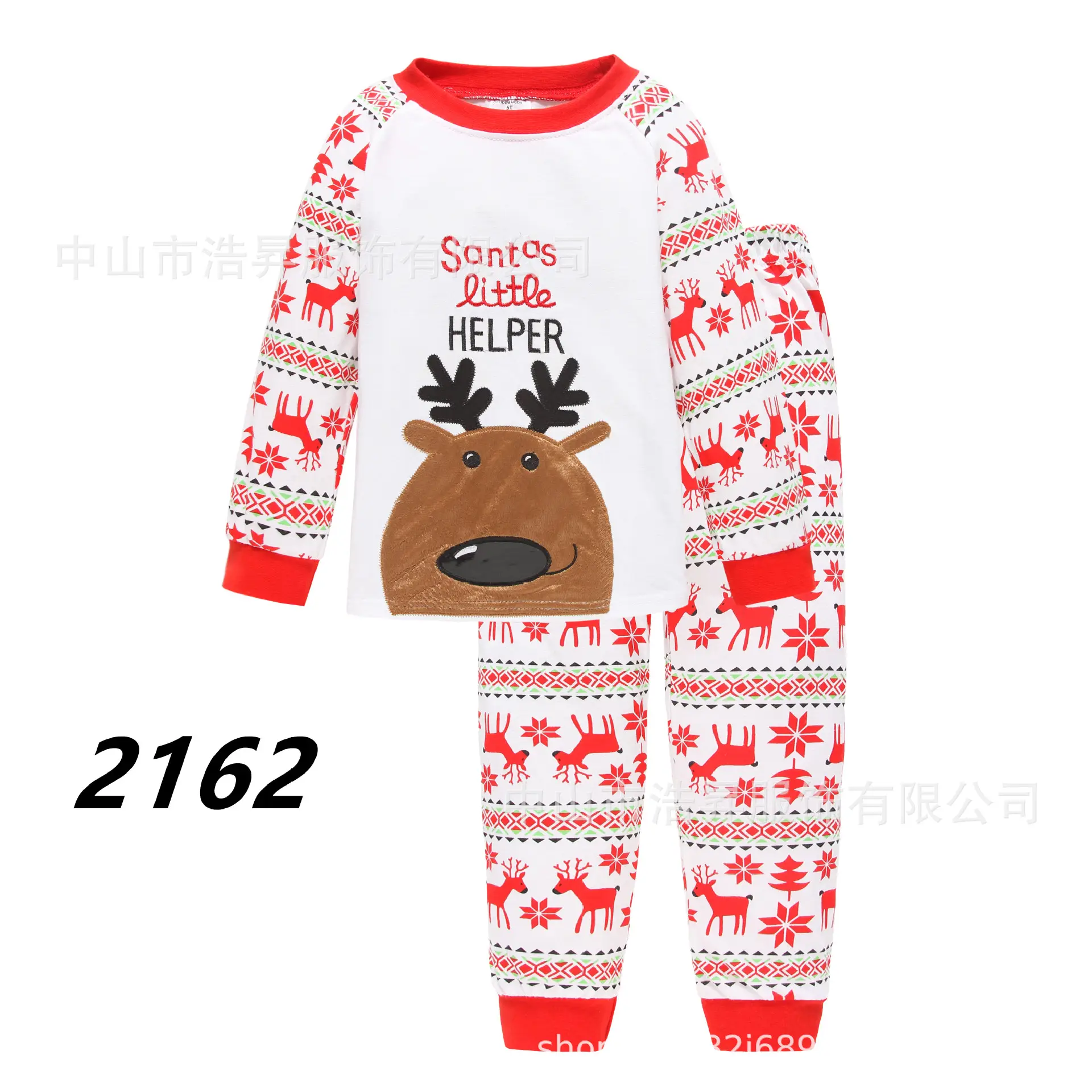 Red Christmas Snowman Pajama Set for Kids 2-7 Years - Image 4