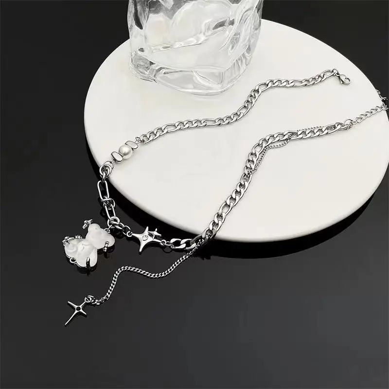Frosted Bear Mang Star Necklace for Women - Image 3