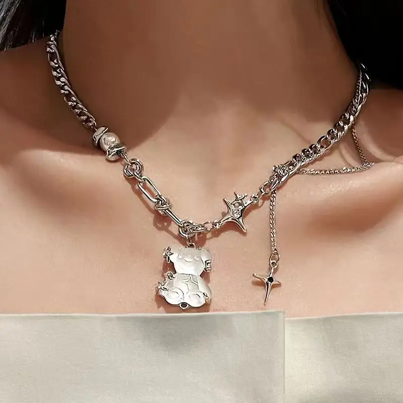 Frosted Bear Mang Star Necklace for Women - Image 5