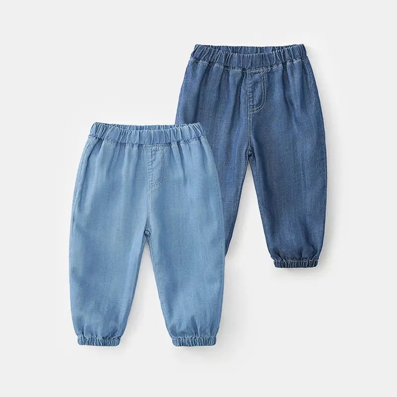 Boys Anti-Mosquito Pants Blue Cotton Summer Trousers - Image 7