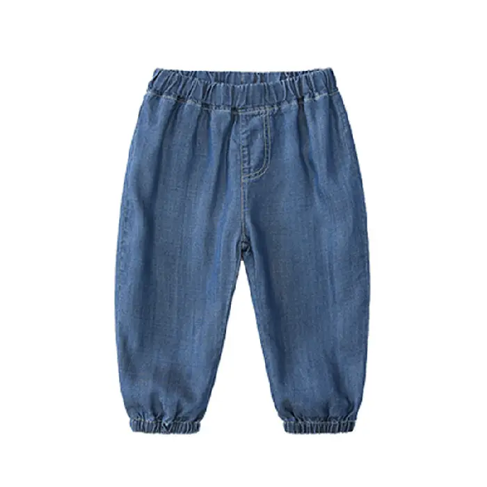 Boys Anti-Mosquito Pants Blue Cotton Summer Trousers - Image 2