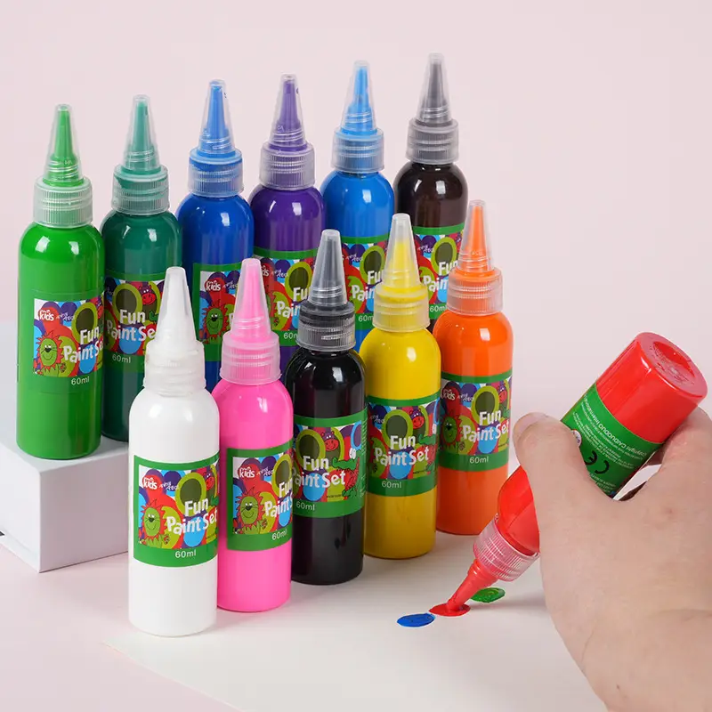 Factory Direct Sales Children's Finger Watercolor Washable Bottled 60ml Kindergarten Watercolor