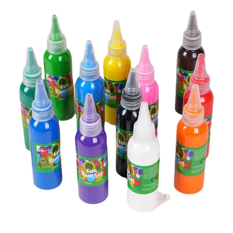 Factory Direct Sales Children's Finger Watercolor Washable Bottled 60ml Kindergarten Watercolor