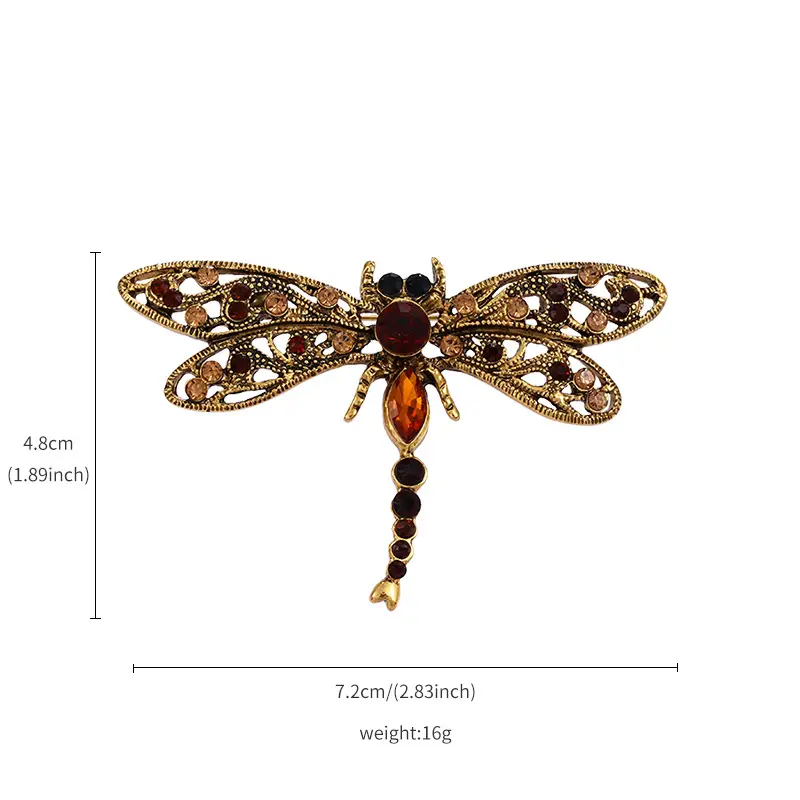 European Dragonfly Crystal Brooch 16g - Image 5