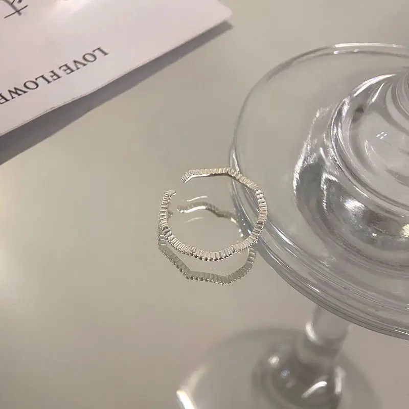 Minimalist Bead Wave Ring for Women Slim Open Design - Image 2