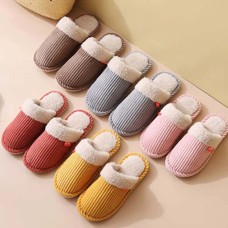 Women's Cotton Slippers Warm Non-Slip Autumn Winter - Image 44