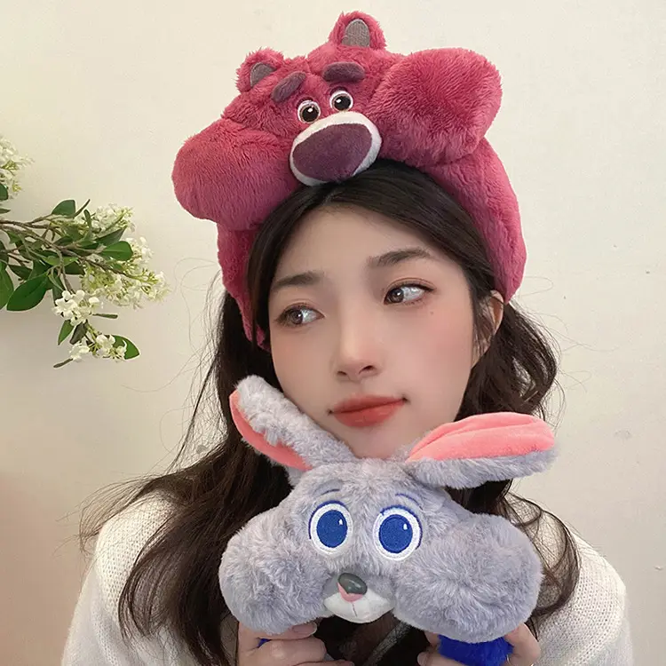 Strawberry Bear Wash Face Hairband for Girls