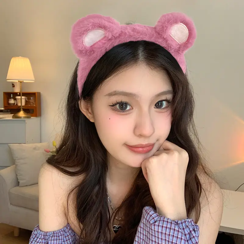 Strawberry Bear Wash Face Hairband for Girls
