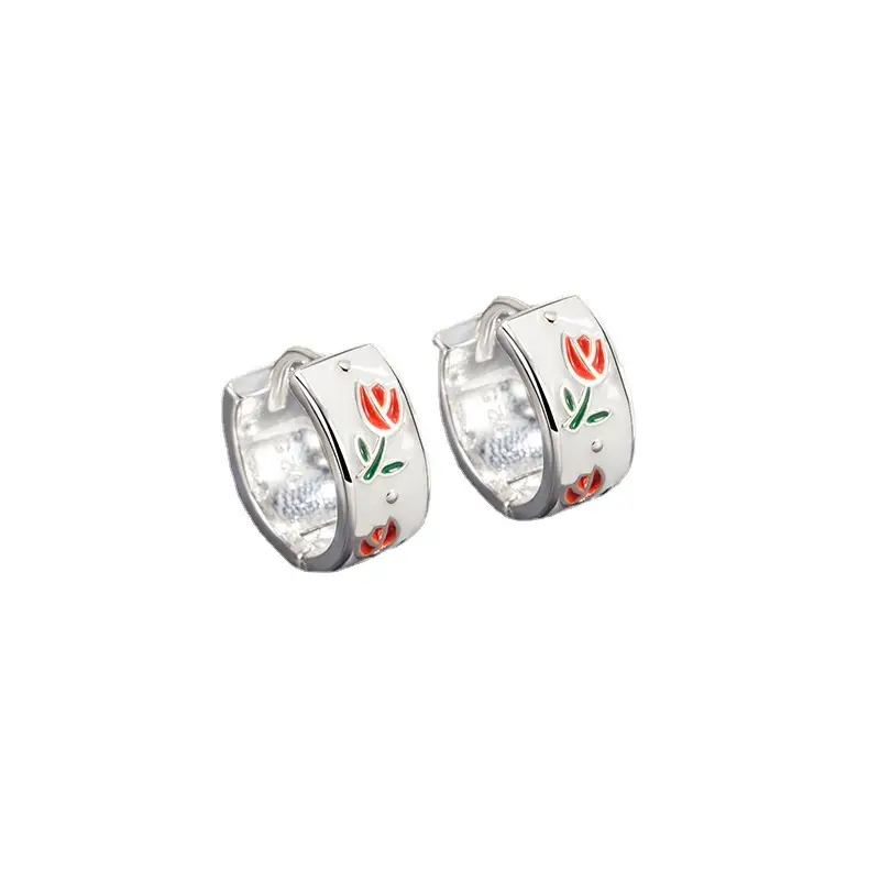 Tulip Flower Earrings for Women Silver Net 2022 - Image 5