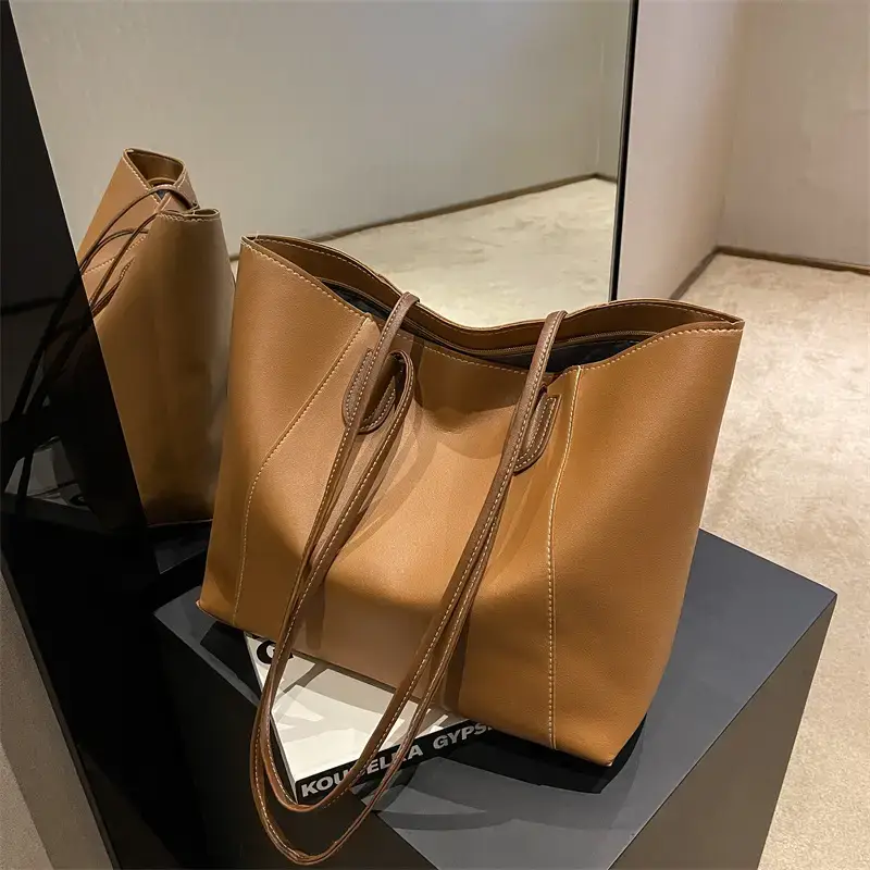 Women's Cream Tote Bag Large Capacity Shoulder Bag - Image 8