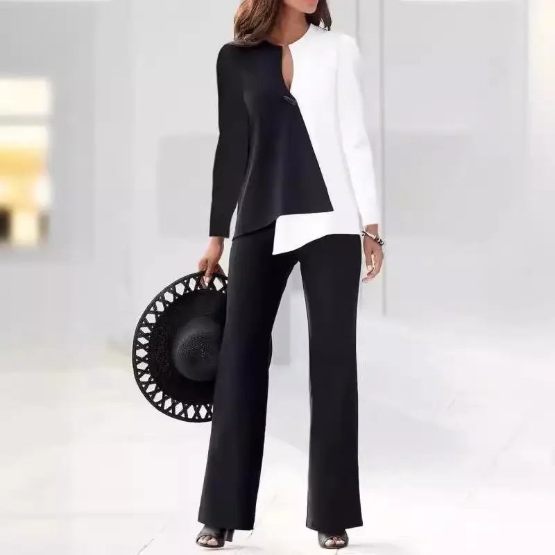 Black Striped Casual Suit 2024 Spring Autumn - Image 3