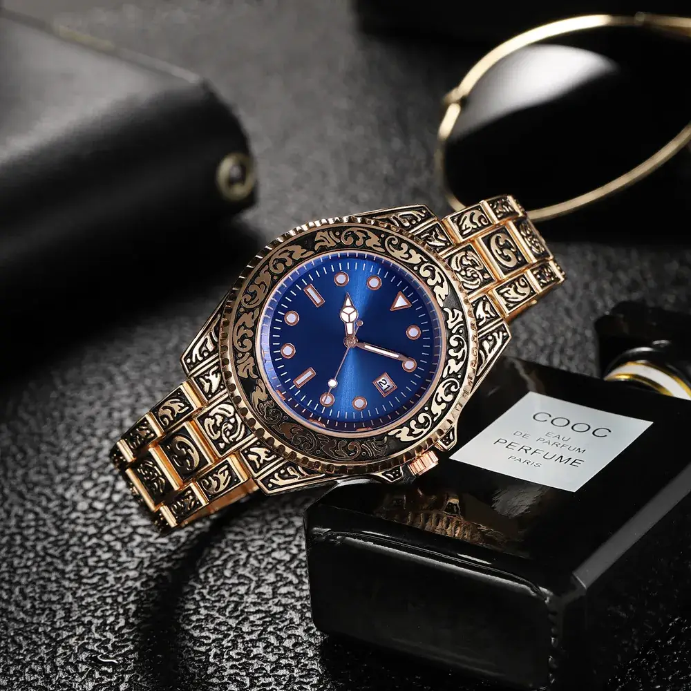 Men's Quartz Watch with Retro Strap & White Dial