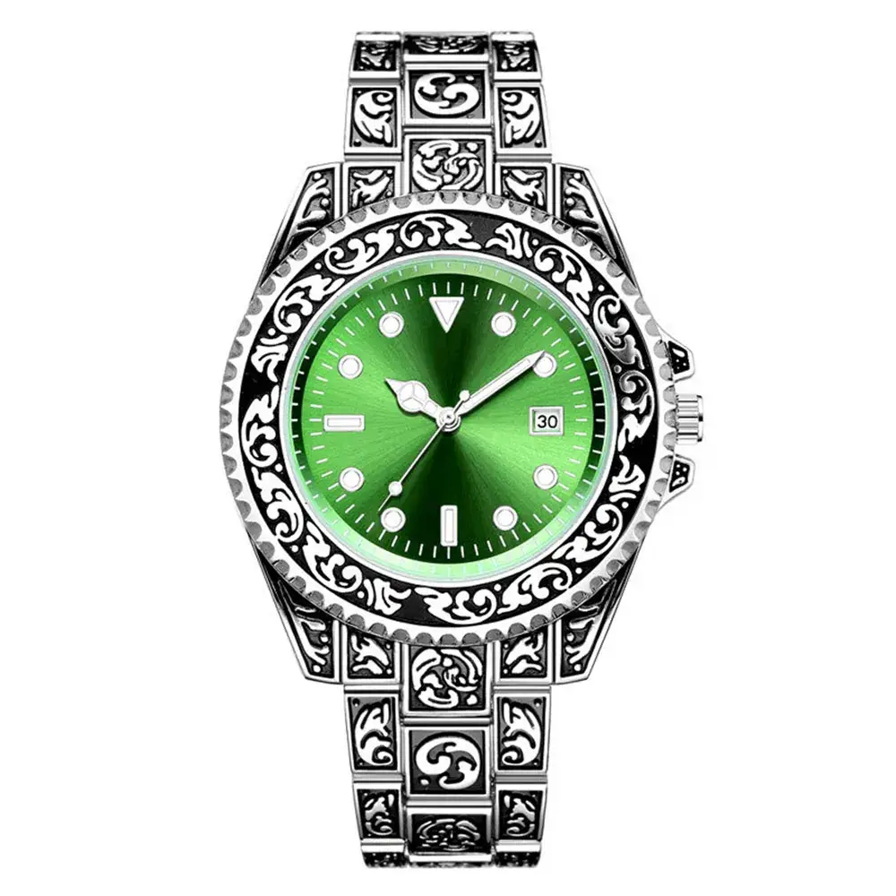 Men's Quartz Watch with Retro Strap & White Dial