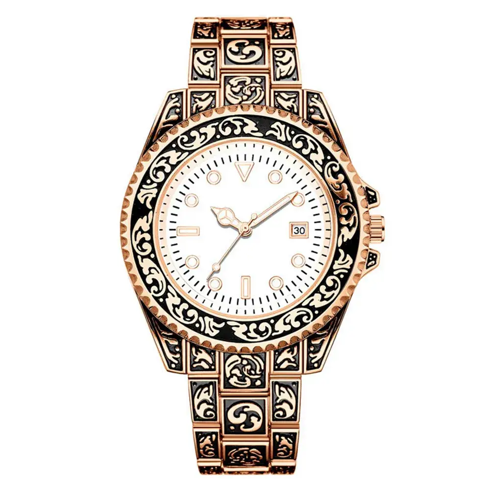 Men's Quartz Watch with Retro Strap & White Dial