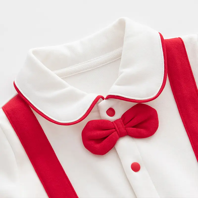 Red Little Dress Baby Jumpsuit Spring Autumn Gentleman Style - Image 4
