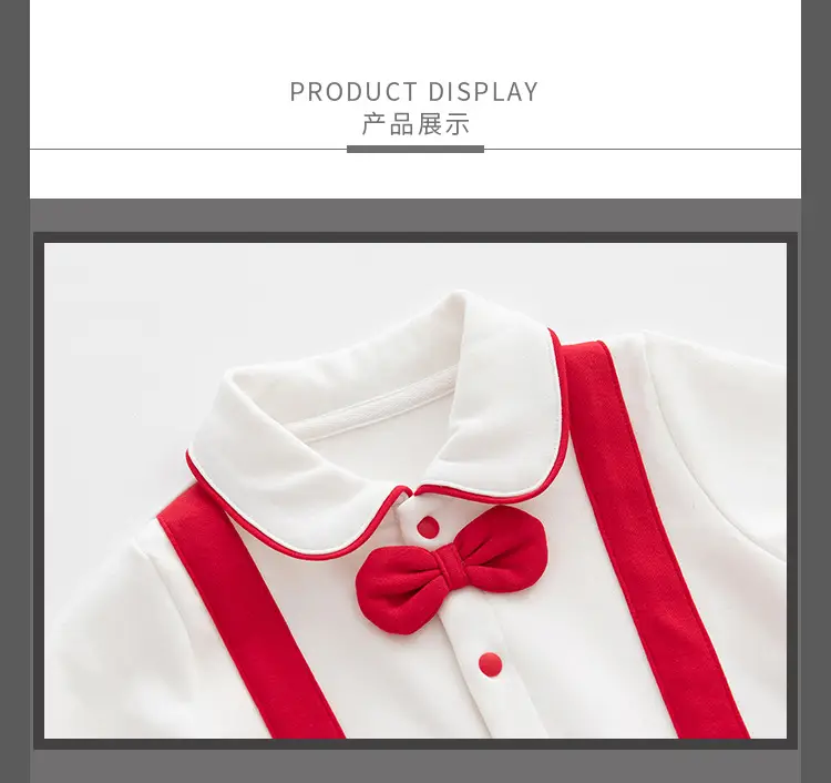 Red Little Dress Baby Jumpsuit Spring Autumn Gentleman Style — feature 7
